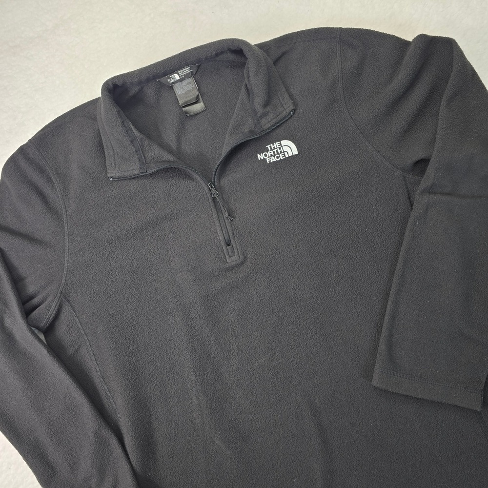 The North Face Mens Black TKA 100 Glacier Quarter Zip Fleece Pullover Large